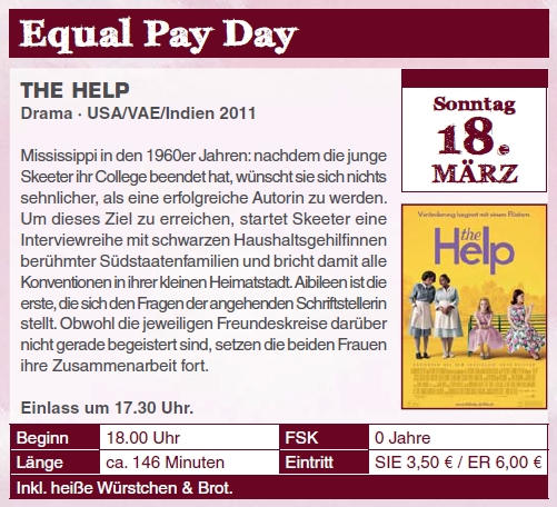 Kinofilm zum equal pay day: The Help