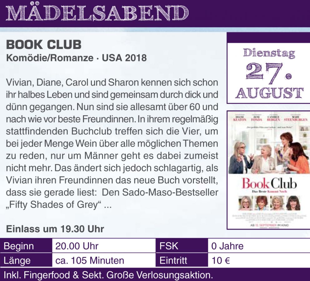 MÄDELSABEND - Kinofilm: BOOK CLUB
